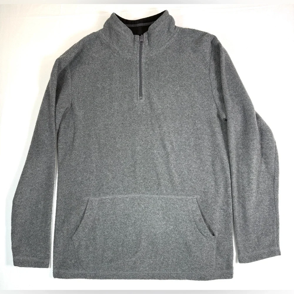 THE CHILDREN'S PLACE Boys' Grey Microfleece‎ Quarter Zip Jacket Size XXL (16)
